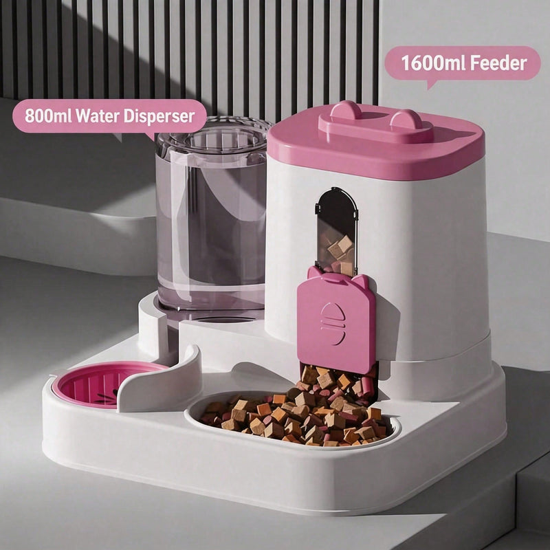 Gravity Pet Feeder & Water Dispenser, 2-in-1 for Cats and Small Dogs
