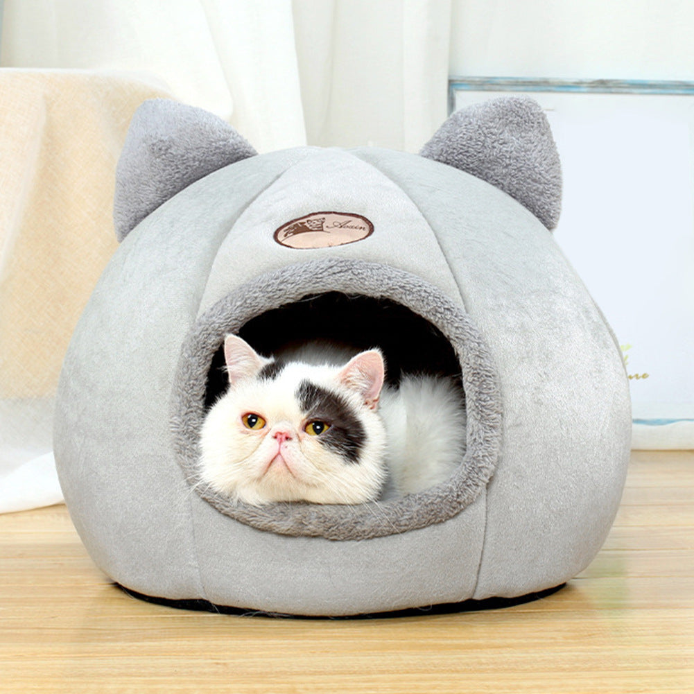 Cozy Cat Cave Bed, soft hideaway for cats, view 6
