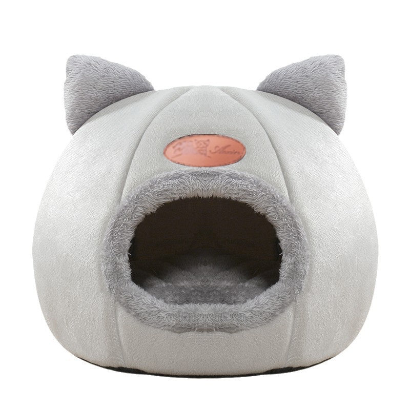 Cozy Cat Cave Bed, soft hideaway for cats, view 2